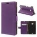 WALLETGRAINLUM535VIO - Etui type portefeuille pour Microsoft Lumia 535 coloris violet grainé rabat latéral articulé fonc