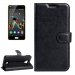 WALLGRAINUFEELNOIR - Etui type portefeuille noir pour Wiko U-Feel avec rabat latéral stand