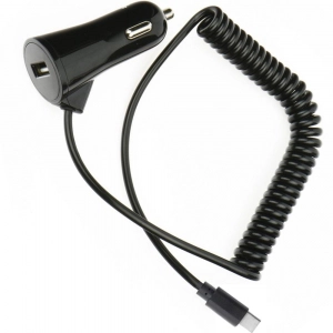 Chargeur voiture prise allume cigare câble Type-C + 1 prise USB
