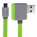 4SMARTSTACKMICVERT - Câble de recharge et de synchronisation micro-USB avec prise gigogne vert et gris