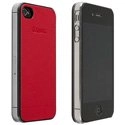 89599_IP4S - Coque arrière Krusell Donso Aspect Cuir rouge iPhone 4S