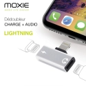ADAPTMINI2LIGHTSIL - Adaptateur Audio + Charge Lightning  Moxie coloris gris