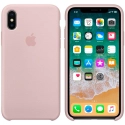 APPLE-MQT62ZM - Coque officielle Apple iPhone X silicone soft rose sable