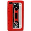 CASSBANGIP4ROUGE - Housse silicone aspect cassette audio en relief iPhone 4 et 4S