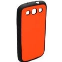 BICOLORNOORI9300 - Coque rigide bicolore Noire Orange Fluo Samsung Galaxy S3 i9300