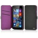 BOOKES1075DGV - Etui Folio Fonex série Elegance Stand pour Microsoft Lumia 535 gris foncé et violet