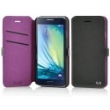 BOOKES1081DGV - Etui Folio Fonex série Elegance Stand pour Samsung Galaxy A7 gris foncé et violet