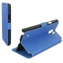 BOOKSTANDNOTE4BLEU - Etui Stand à rabat latéral Samsung Galaxy Note 4 coloris bleu azur
