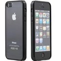 BUMPCRYSTAL-IP5-NO - Coque bumper crystal noir avec plaque transparente pour iPhone 5