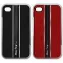 BUMPERRACCINGIP4S2 - Pack bumper et plaques modèle racing noir et rouge pour iPhone 4/4S
