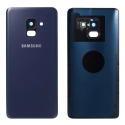 CACHE-A82018BLEU - Dos Samsung Galaxy A8 2018 en verre coloris bleu