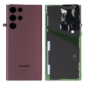 CACHE-S22ULTRABORD - Cache batterie vitre arrière origine Samsung Galaxy S22 Ultra coloris bordeaux