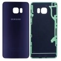 CACHE-S6EDGEBLEU - Face arrière vitre du dos bleu Samsung Galaxy S6-Edge SM-G925 