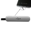 CACHEUSB-S5GRIS - Cache USB pour Samsung galaxy S5 coloris gris silver