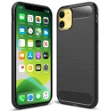 CARBOBRUSH-IP11 - Coque iPhone 11 antichoc coloris noir aspect carbone