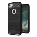CARBOBRUSH-IPHONE7 - Coque iPhone 7 antichoc coloris noir aspect carbone