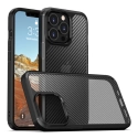 CARBOFUZ-IP13PRO - Coque iPhone 13 PRO antichoc coloris contour noir et dos translucide aspect carbone