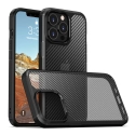 CARBOFUZ-IP13PROMAX - Coque iPhone 13 Pro Max antichoc coloris contour noir et dos translucide aspect carbone
