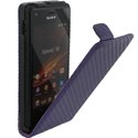CARBVIOXPERIAM - Etui Carbone violet à rabat Sony Xperia M