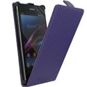 CARBOVIOLETXPZ1 - Etui Carbone violet à rabat Sony Xperia Z1