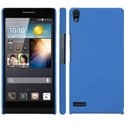 CASYASCENDP6BLEU - Coque rigide Bleue pour Huawei Ascend P6 aspect mat toucher rubber gomme