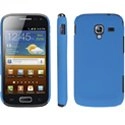 CASYACE2BLEU - Coque rigide bleue pour Samsung Galaxy Ace 2 i8160 aspect mat toucher rubber gomme