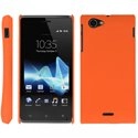 CASYXPEJORANGE - Coque rigide Orange pour Sony Xperia J aspect mat toucher rubber gomme