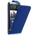 CHICHTCONEBLEU - Etui bleu à rabat HTC One avec fermeture magnétique