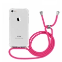 COVCORD-IP8ROUGE - Coque iPhone 7/8/SE(2020) anrtichoc transparente avec cordon rouge
