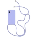 COVCORDON-IP11VIOLET - Coque souple iPhone 11 antichoc coloris violet avec cordon violet