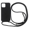 COVCORDON-IP13PMAXNOIR - Coque souple iPhone 13 Pro Max antichoc coloris noir avec cordon noir