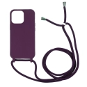 COVCORDON-IP13VIOLET - Coque souple iPhone 13 antichoc coloris violet avec cordon violet