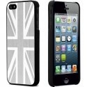COVNOIRALUUKIP5SILVER - Coque rigide aluminium gris silver avec drapeau UK contours noirs pour Apple iPhone 5s