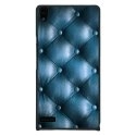 CPRN1ASCENDP6CAPITONBLEU - Coque rigide pour Huawei Ascend P6 avec impression Motifs effet capitonné bleu