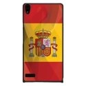 CPRN1ASCENDP6DRAPESPAGNE - Coque rigide pour Huawei Ascend P6 avec impression Motifs drapeau de l'Espagne
