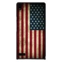 CPRN1ASCENDP6DRAPUSAVINTAGE - Coque rigide pour Huawei Ascend P6 avec impression Motifs drapeau USA vintage