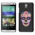 CPRN1DES610SKULLFLEUR - Coque noire pour HTC Desire 610 motif tête de mort en fleurs
