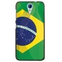 CPRN1DES620DRAPBRESIL - Coque rigide noire pour HTC Desire 620 avec impression Motif drapeau du Brésil