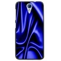 CPRN1DES620SOIEBLEU - Coque rigide noire pour HTC Desire 620 avec impression Motif soie drapée bleue