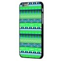 CPRN1IPHONE6AZTEQUEVERBLEU - Coque noire iPhone 6 impression Motifs Aztèque coloris vert et bleu