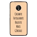 CPRN1MOTOG5GENIALEBEIGE - Coque rigide pour Motorola Moto G5 avec impression Motifs Chiante mais Géniale beige