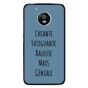 CPRN1MOTOG5GENIALEBLEU - Coque rigide pour Motorola Moto G5 avec impression Motifs Chiante mais Géniale bleu