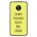 CPRN1MOTOG5GENIALEJAUNE - Coque rigide pour Motorola Moto G5 avec impression Motifs Chiante mais Géniale jaune