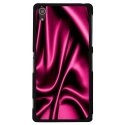 CPRN1Z3PLUSSOIEROSE - Coque rigide noire pour Sony Xperia Z3-Plus avec impression Motif soie drapée rose