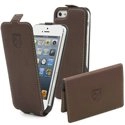 CRPAK0010-IP5MAR - Etui à rabat cremieux slim marron et porte-cartes pour iPhone 5