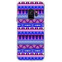 CRYSGALAXYS9AZTEQUEBLEUVIO - Coque rigide transparente pour Samsung Galaxy S9 avec impression Motifs aztèque bleu et violet