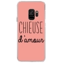 CRYSGALAXYS9CHIEUSEROSE - Coque rigide transparente pour Samsung Galaxy S9 avec impression Motifs Chieuse d'Amour rose