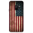CRYSGALAXYS9DRAPUSAVINTAGE - Coque rigide transparente pour Samsung Galaxy S9 avec impression Motifs drapeau USA vintage