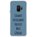 CRYSGALAXYS9GENIALEBLEU - Coque rigide transparente pour Samsung Galaxy S9 avec impression Motifs Chiante mais Géniale bleu