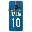 CRYSGALAXYS9MAILLOTITALIE - Coque rigide transparente pour Samsung Galaxy S9 avec impression Motifs Maillot de Football Italie